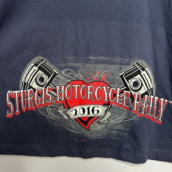 HOT LEATHERS APPAREL WOMENS X-LARGE BLUE STURGIS SHORT SLEEVED TSHIRT 2016 NWT - Picture 9 of 9